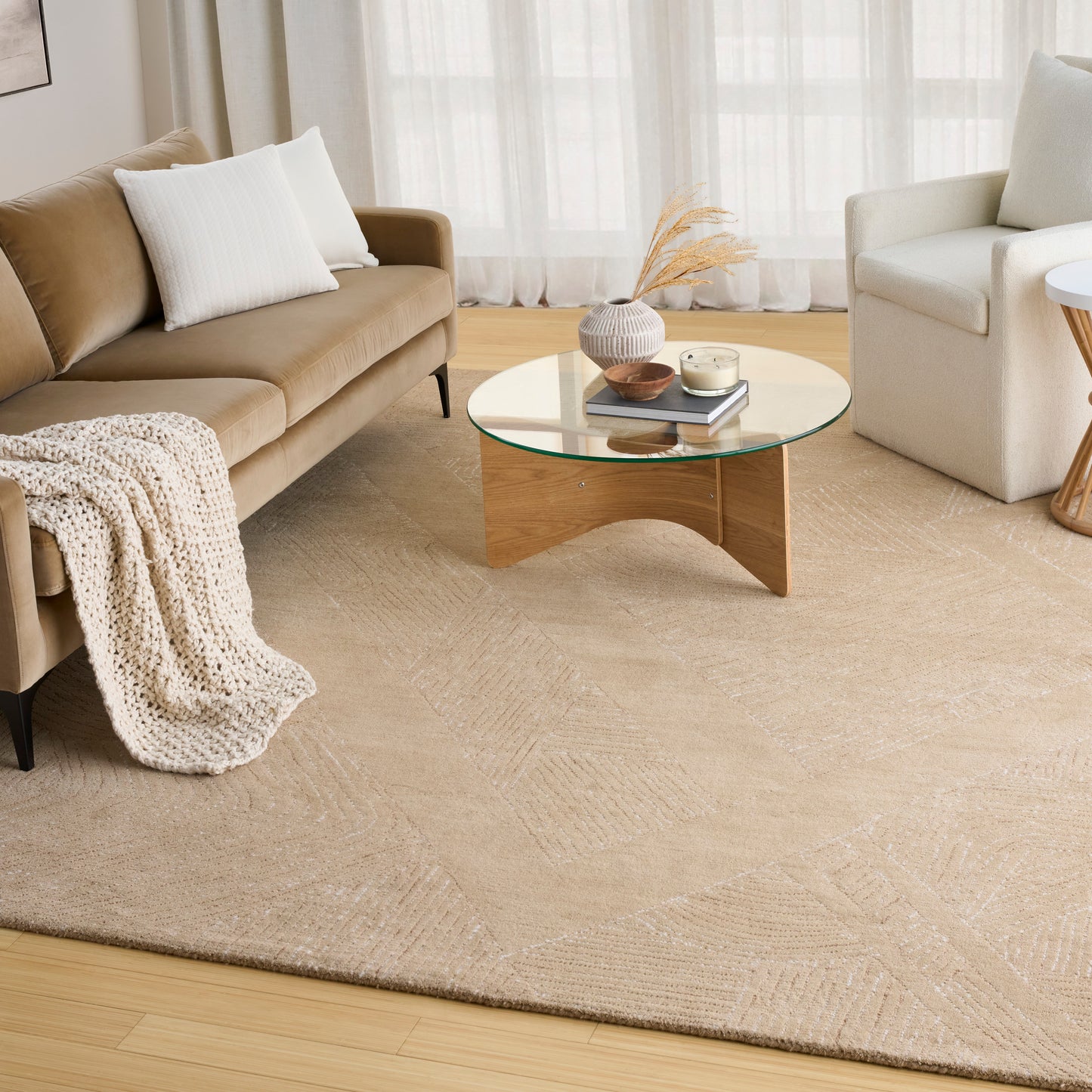 DKNY Pure Patterns 7'9" x 9'9" Camel Modern Indoor Rug