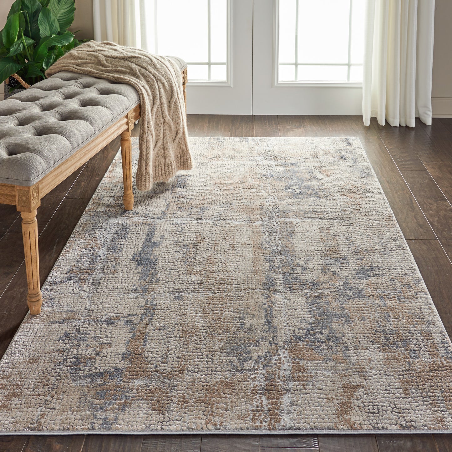 Nourison Rustic Textures 3'11" x 5'11" Beige Grey Modern Indoor Rug