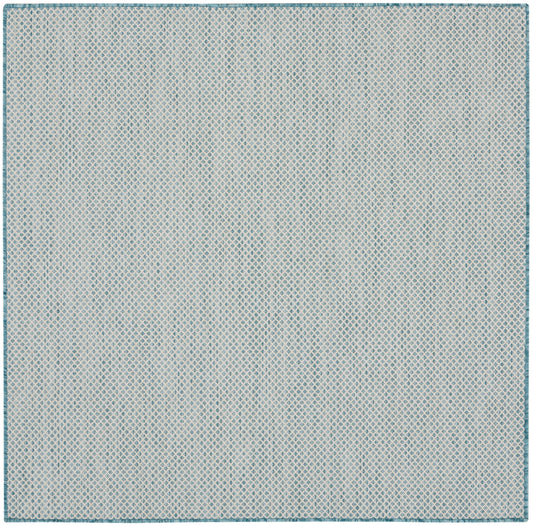 Nourison Courtyard 4' x Square Ivory Aqua Modern Rug