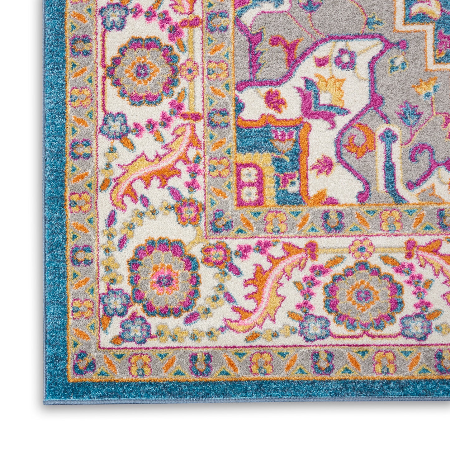 Nourison Passion 9' x 12' Teal Multicolor Bohemian Indoor Rug