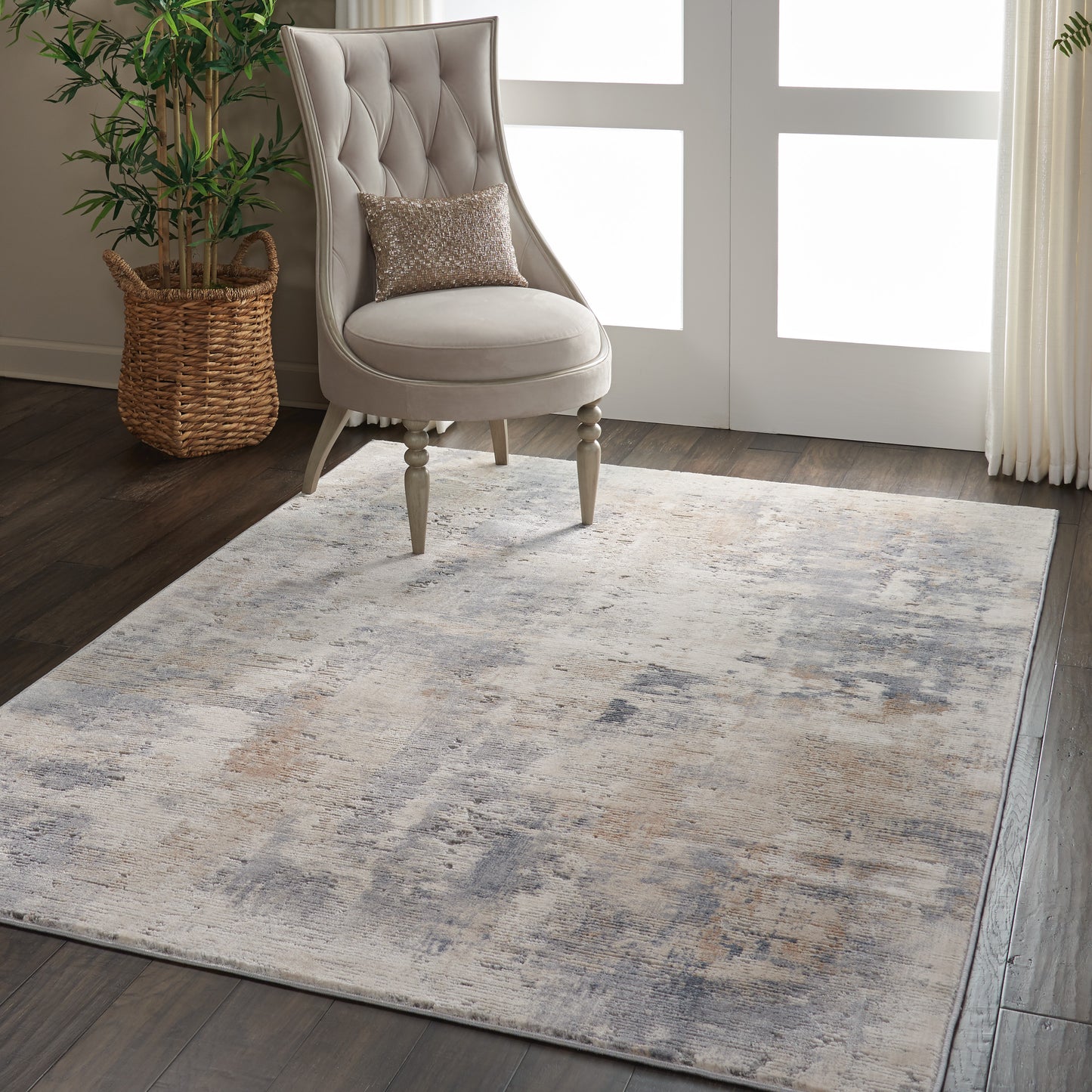 Nourison Rustic Textures 5'3" x 7'3" Beige Grey Modern Indoor Rug