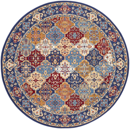 Nourison Grafix 8' x Round Multicolor Bohemian Indoor Rug