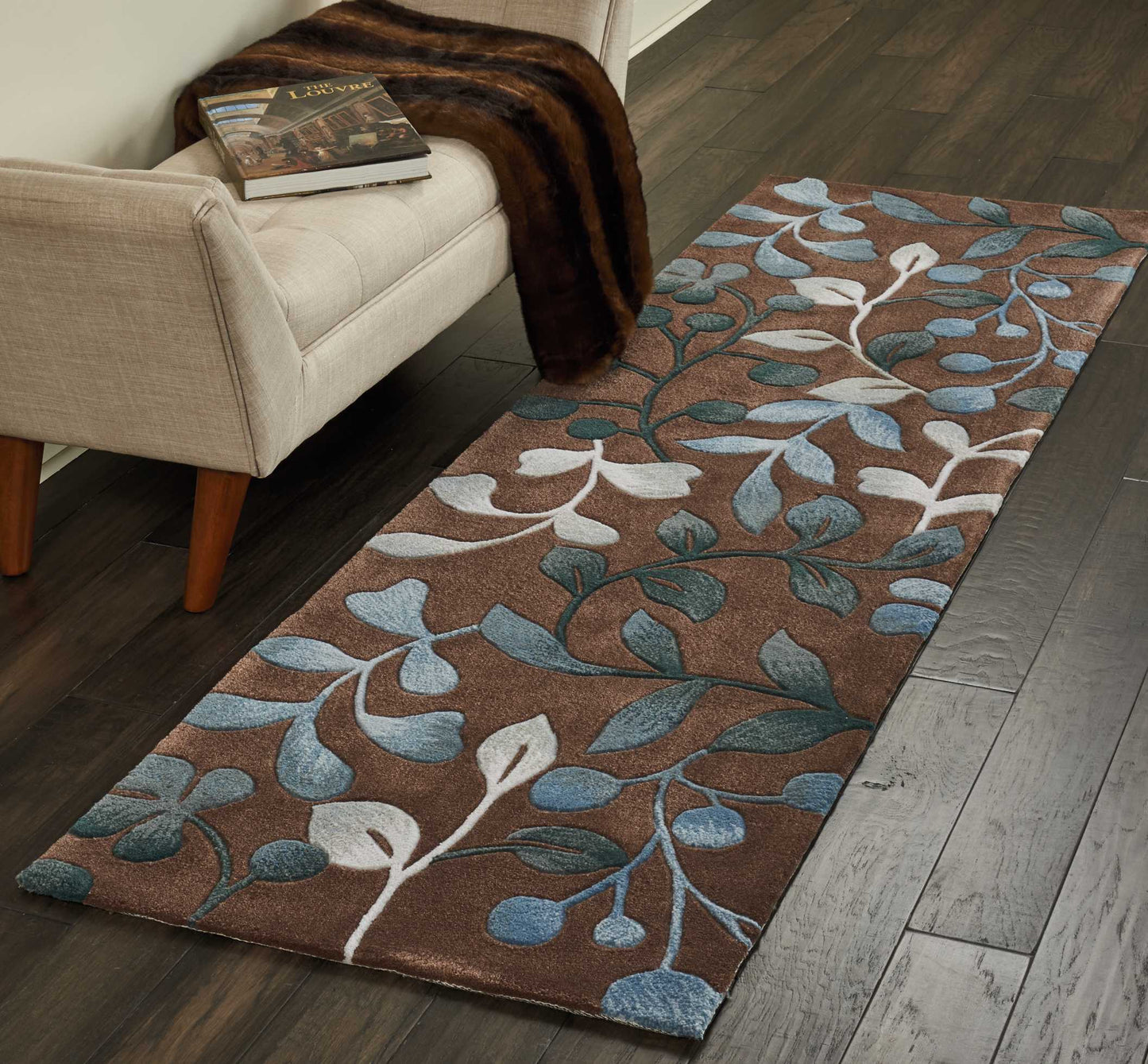 Nourison Contour 2'3" x 8' Mocha Contemporary Indoor Rug