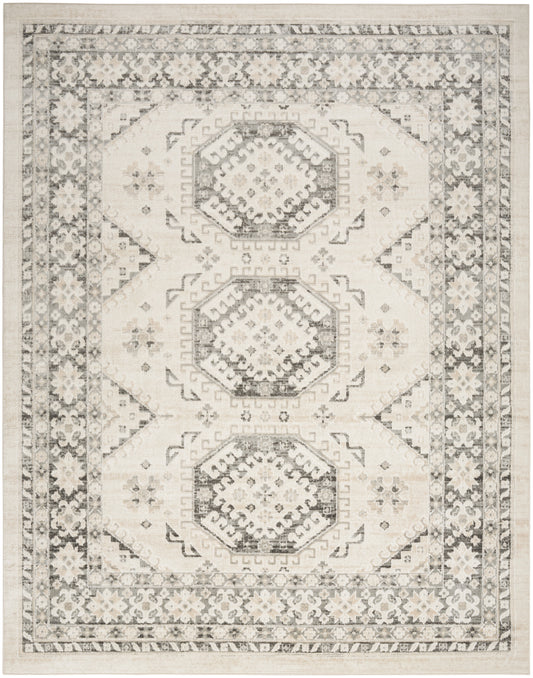 Nourison Serenity Home 7'10" x 9'10" Ivory Grey Vintage Indoor Rug