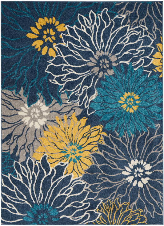 Nourison Passion 5'3" x 7'3" Blue Contemporary Indoor Rug