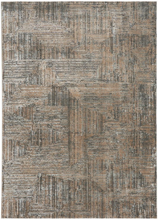 Calvin Klein CK024 Irradiant 9' x 12' Black Ivory Modern Indoor Rug