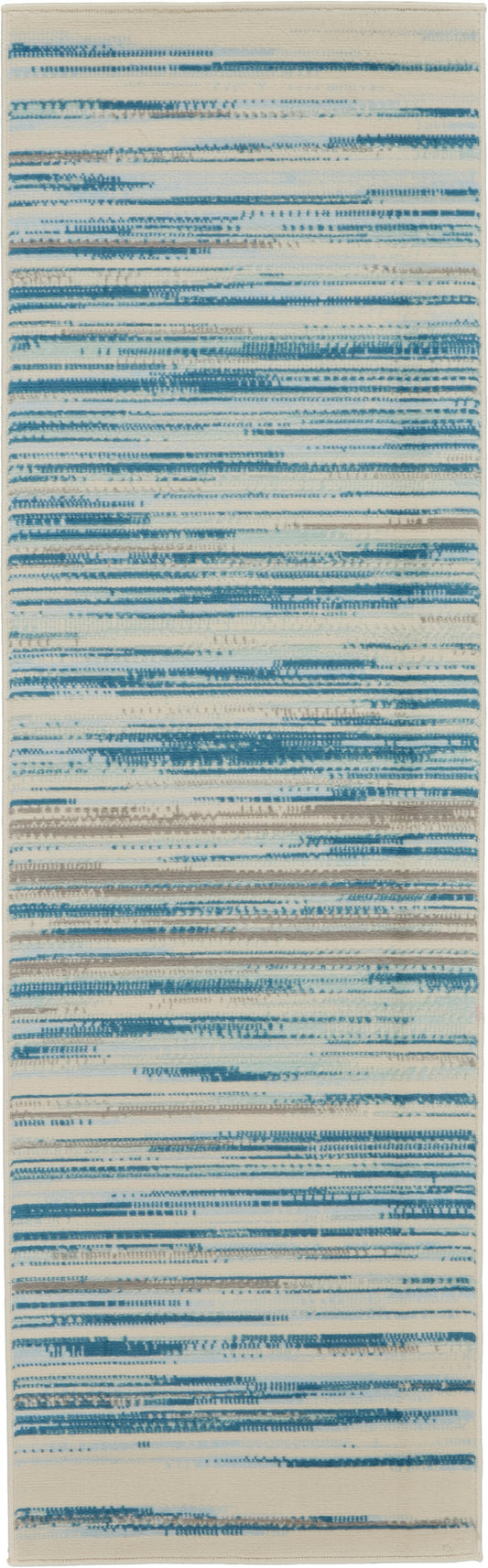 Nourison Jubilant 2'3" x 7'3" Blue Modern Indoor Rug