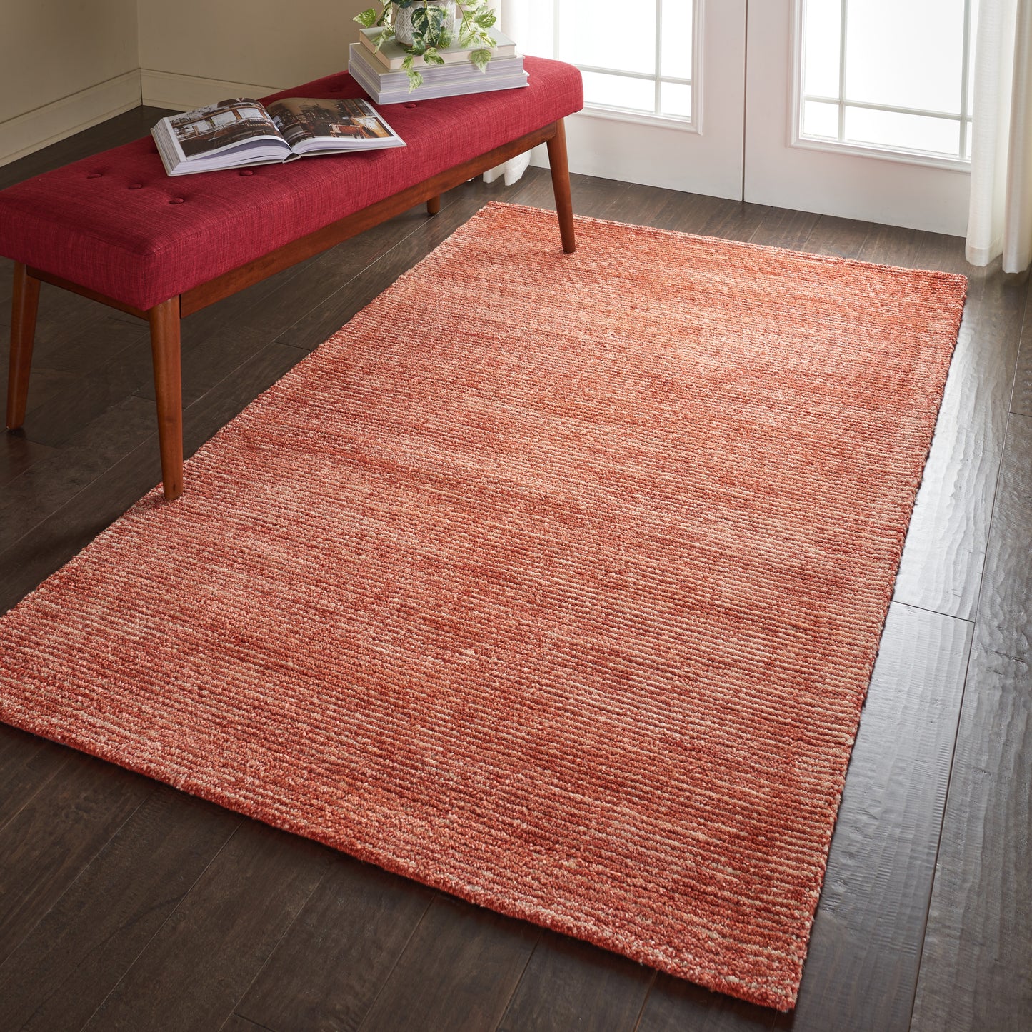 Nourison Weston 5'3" x 7'5" Brick Modern Indoor Rug