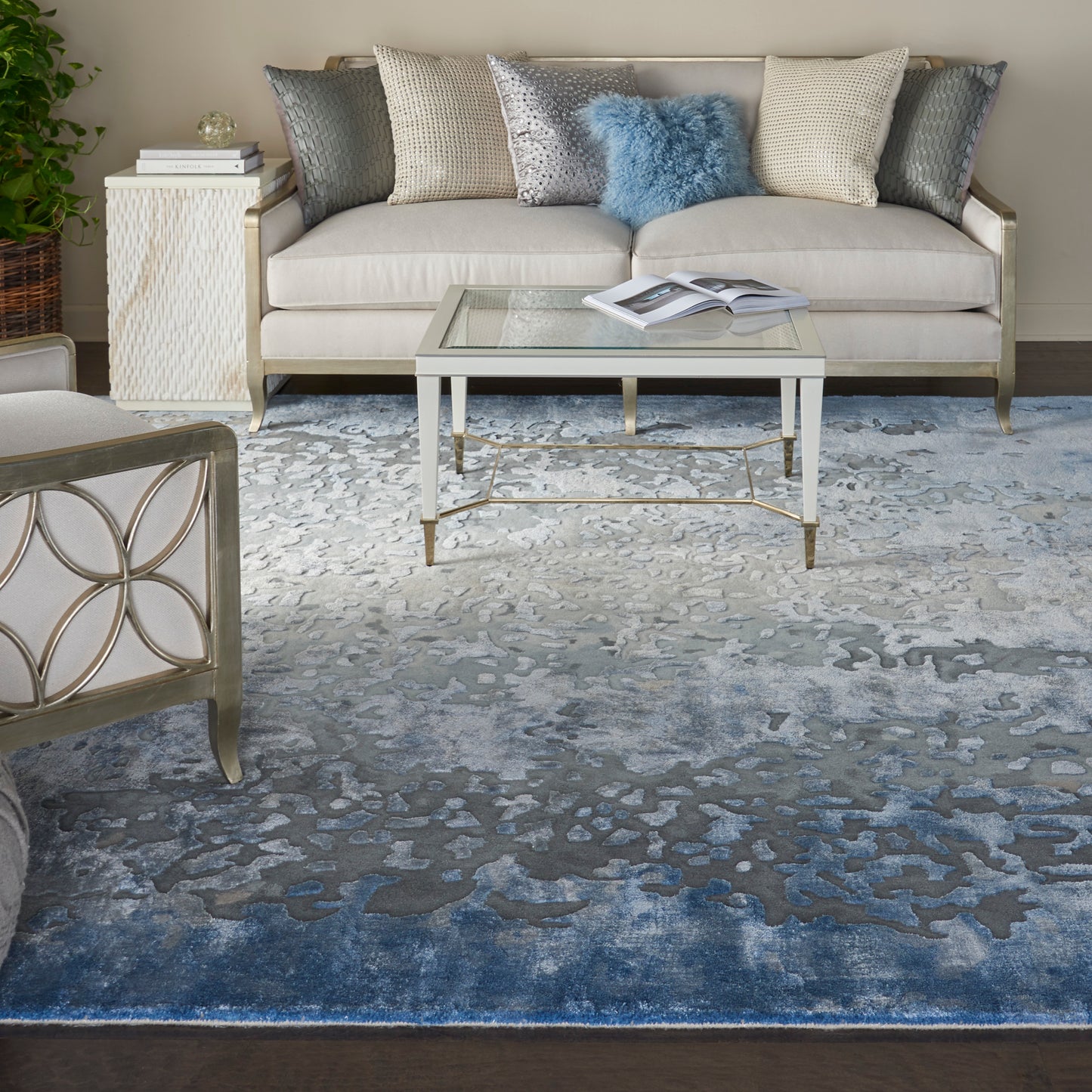 Nourison Prismatic 8'6" x 11'6" Denim Modern Indoor Rug