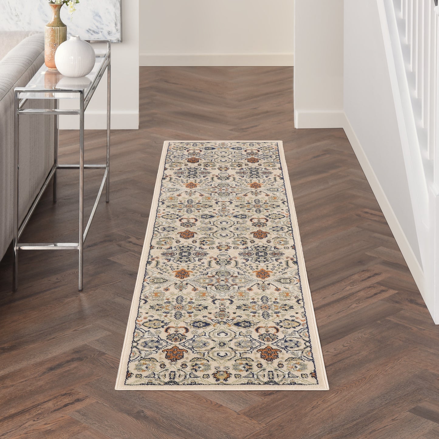 Nourison Allur 2'3" x 7'6" Beige Bohemian Indoor Rug