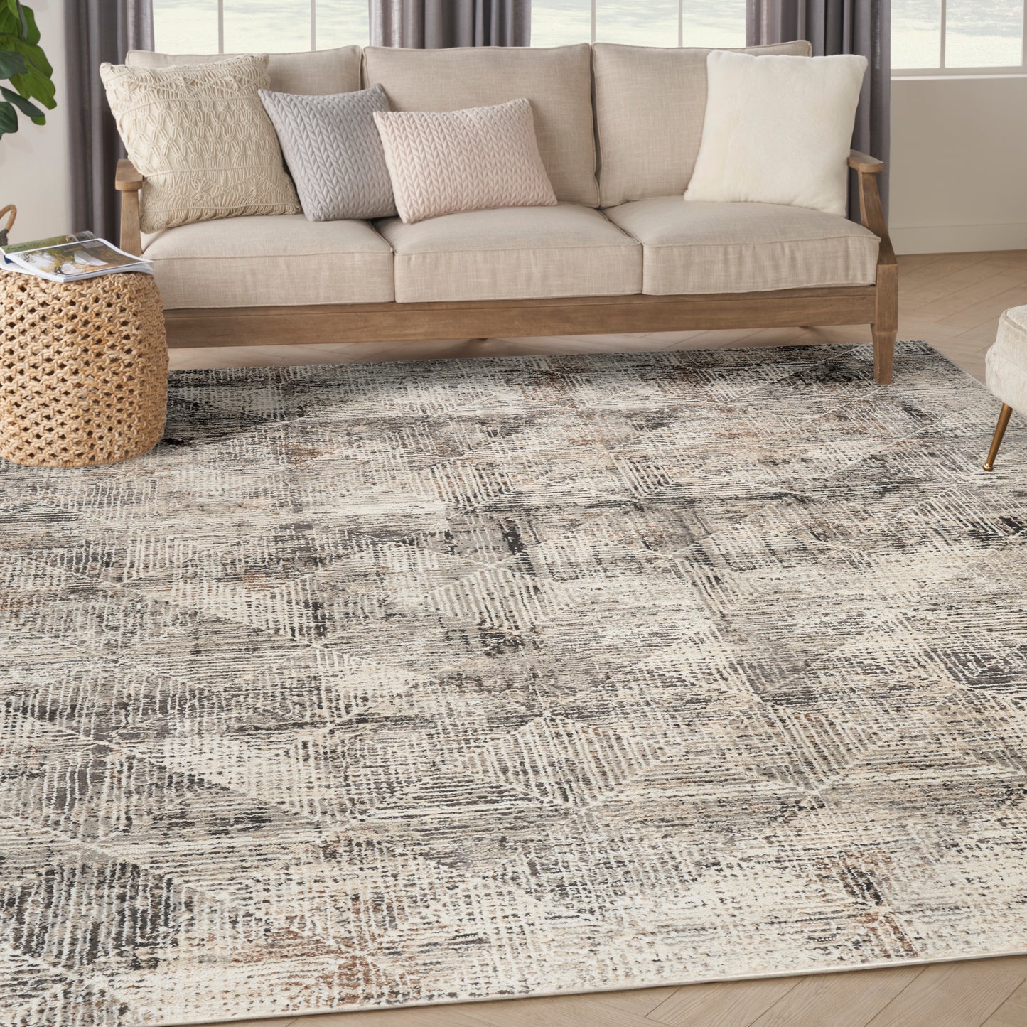 Nourison Sustainable Trends 9' x 12' Ivory Multicolor Modern Indoor Rug