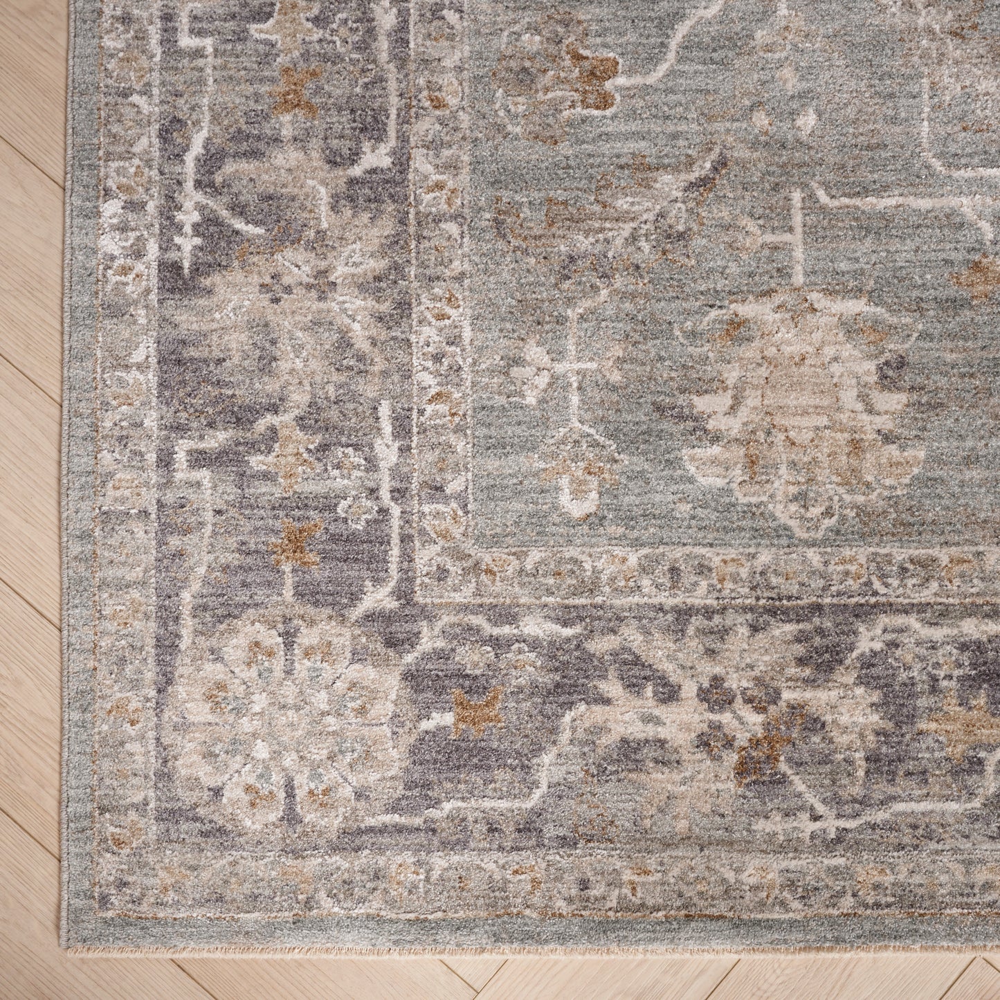 Nourison Infinite 3'11" x 5'11" Blue Ivory Vintage Indoor Rug