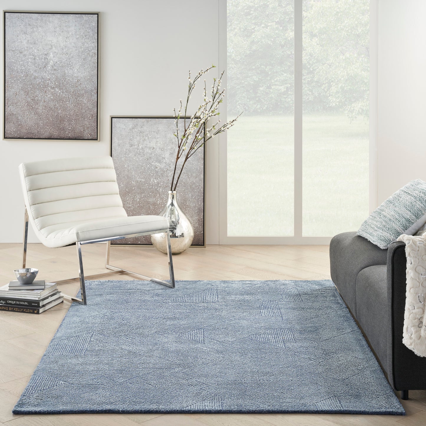 Michael Amini Ma30 Star 4' x 6' Blue Modern Indoor Rug