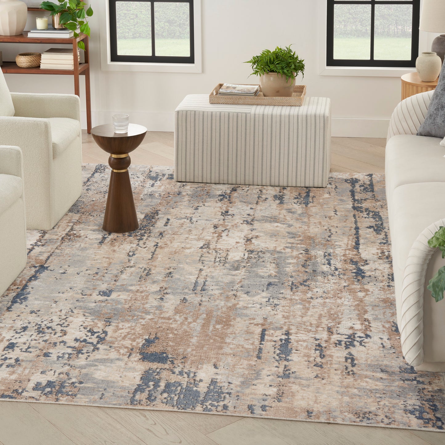 Nourison Quarry 7'10" x 9'10" Beige Grey Modern Indoor Rug