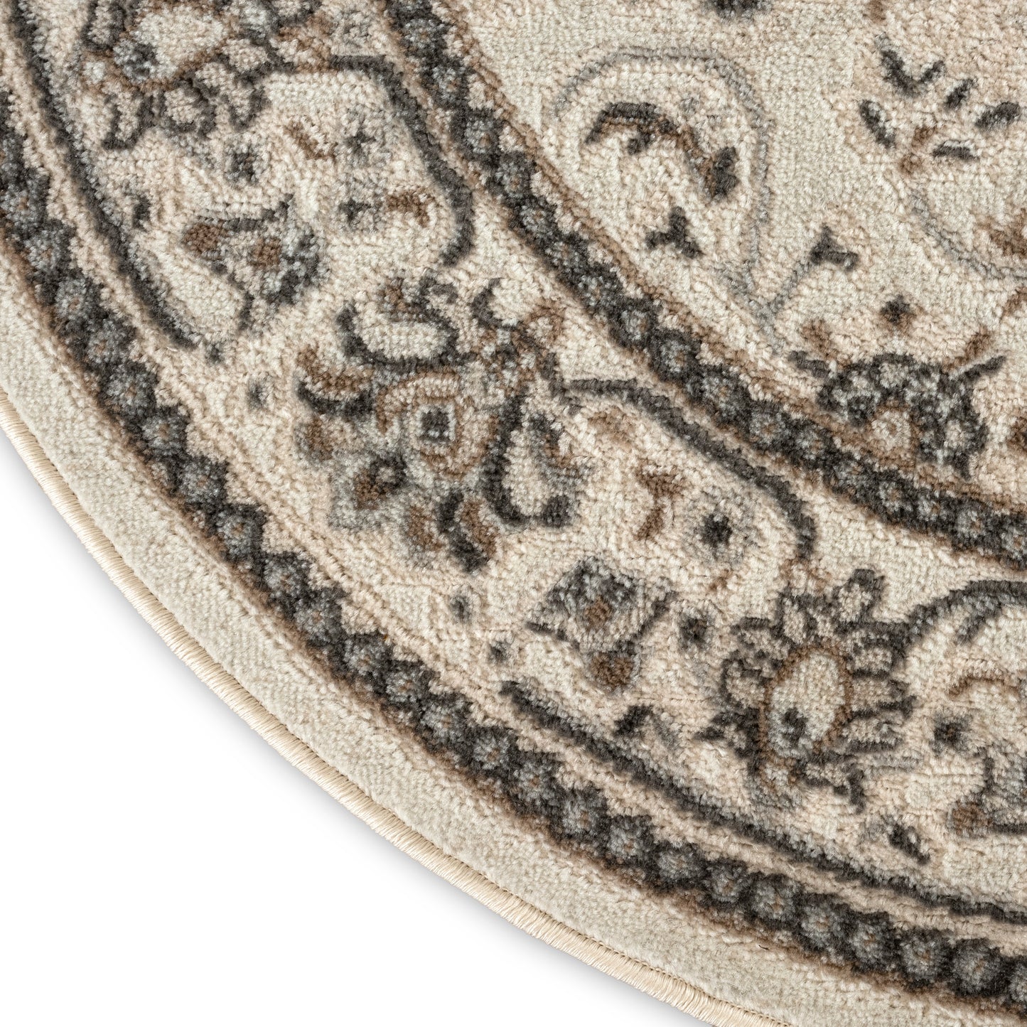 Nourison Serenity Home 4' x Round Ivory Mocha Vintage Indoor Rug