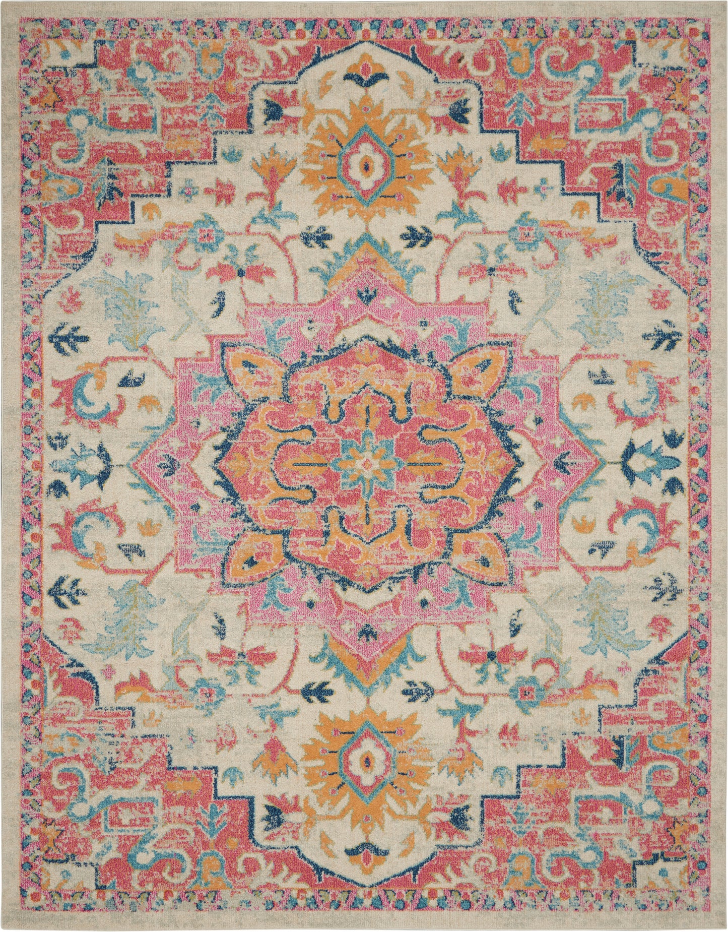 Nourison Passion 8' x 10' Ivory Pink Bohemian Indoor Rug