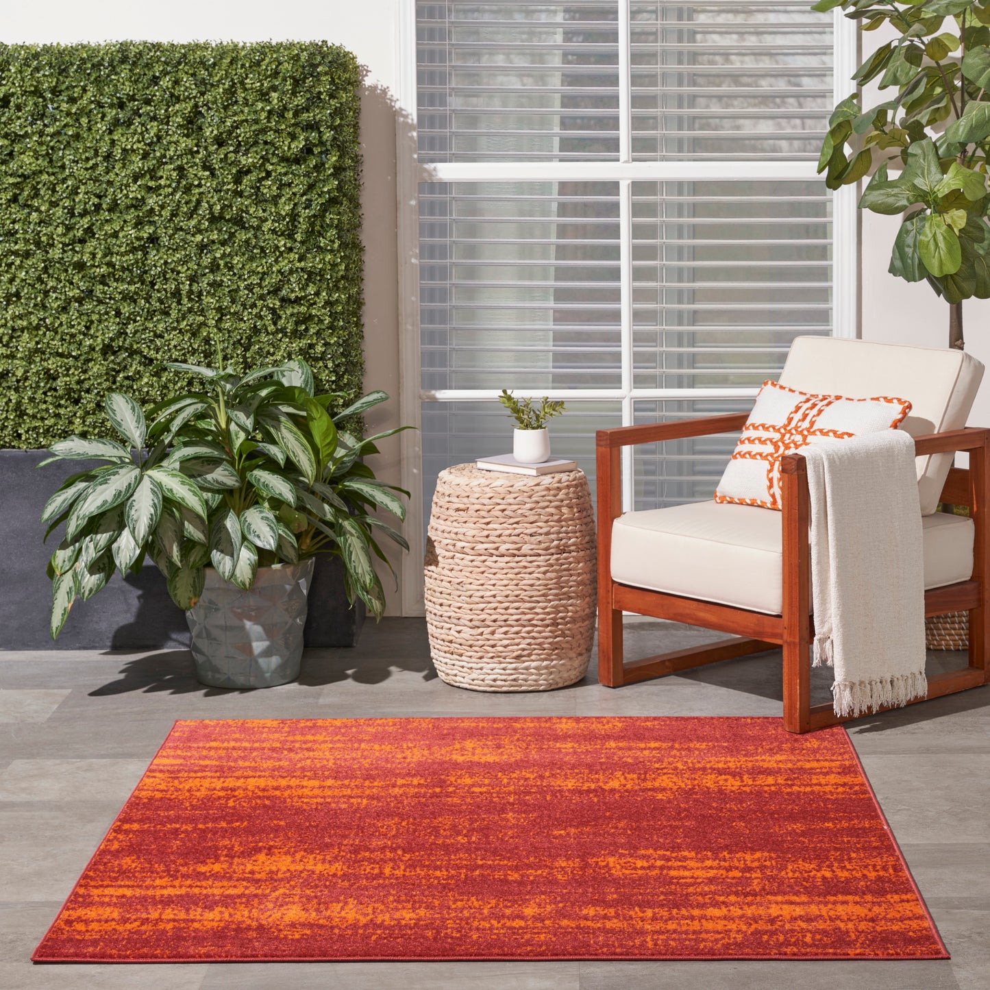 Nourison Nourison Essentials 5' x Square Red Modern Rug