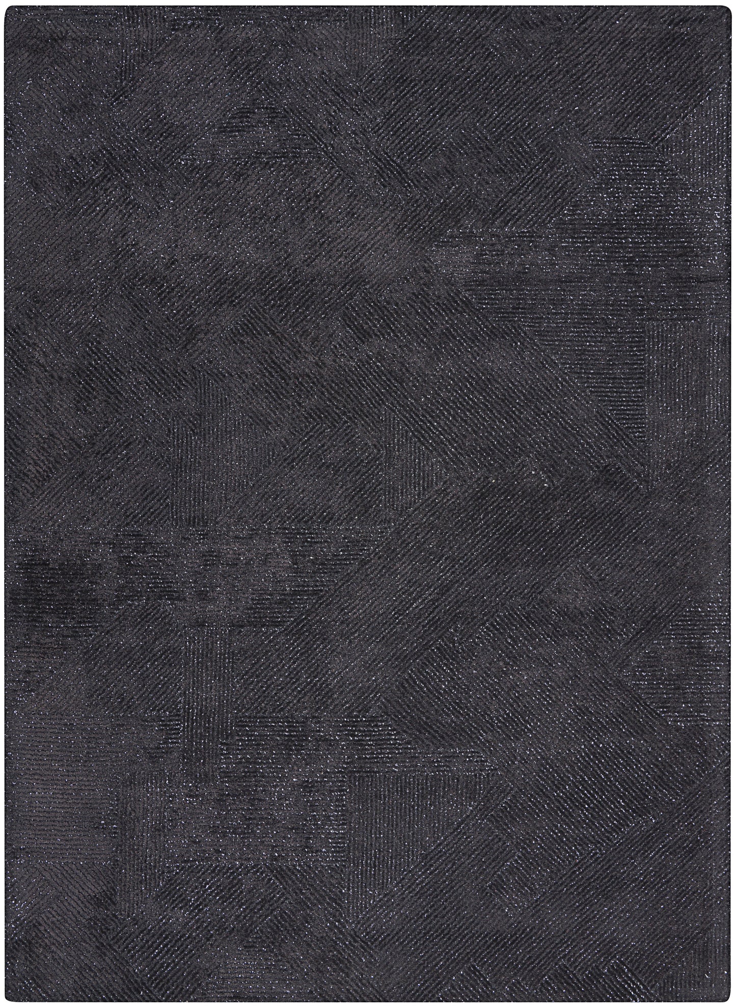 Michael Amini Ma30 Star 5'3" x 7'3" Black Modern Indoor Rug