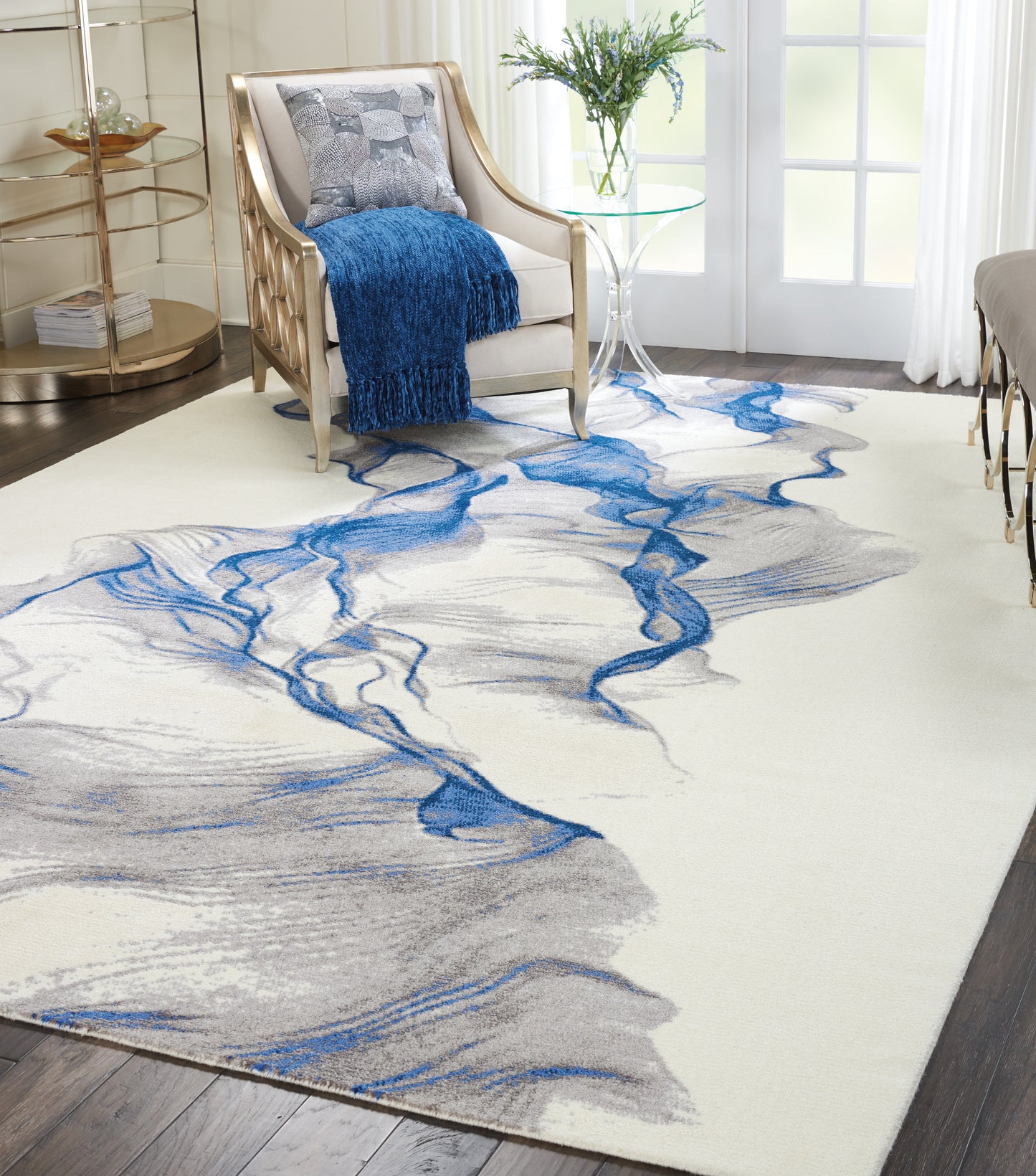 Nourison Twilight 8'6" x 11'6" Ivory/Blue Modern Indoor Rug