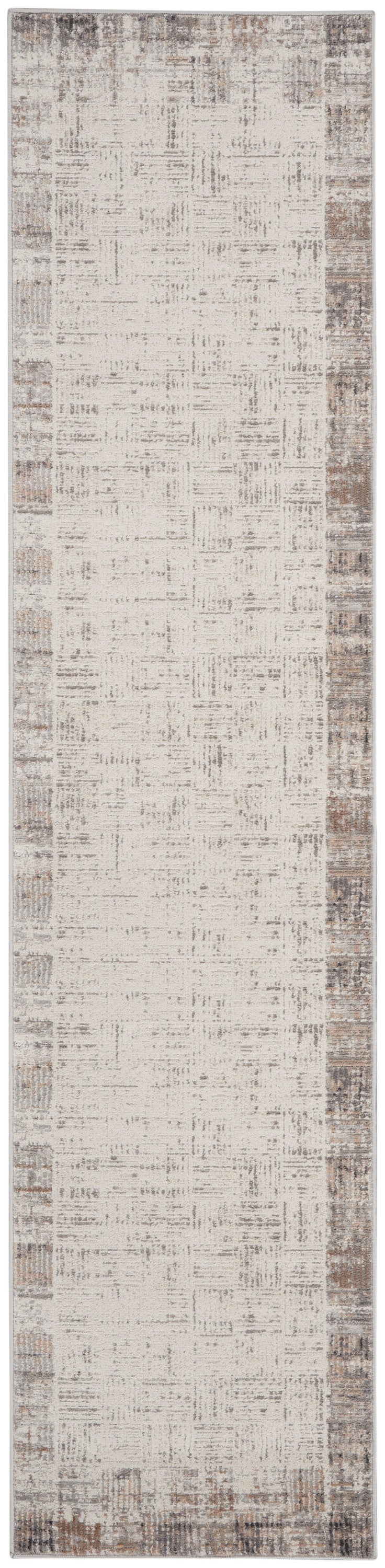 Nourison Elation 2'2" x 14' Ivory Grey Modern Indoor Rug