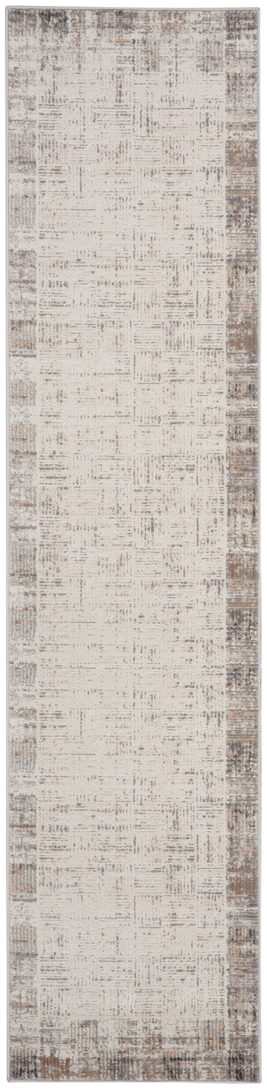 Nourison Elation 2'2" x 14' Ivory Grey Modern Indoor Rug