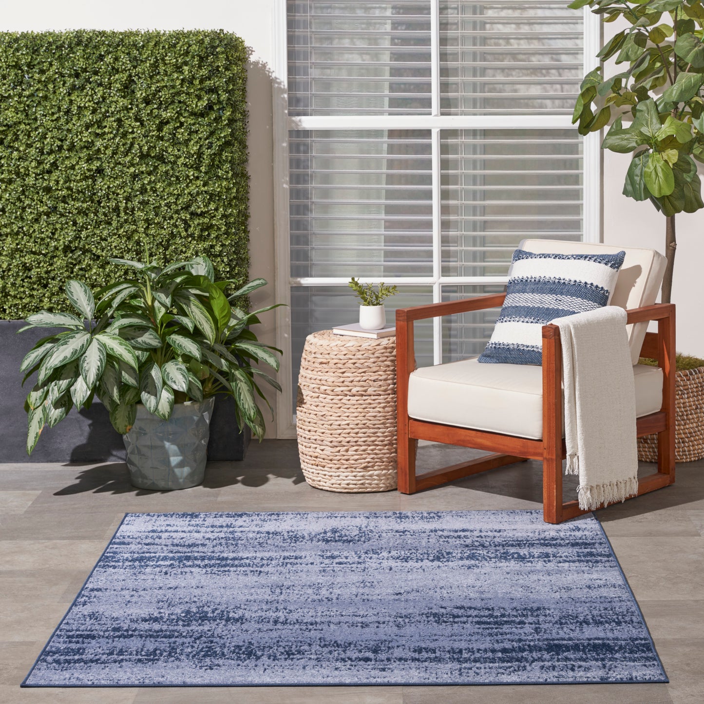 Nourison Nourison Essentials 5' x Square Denim Modern Rug