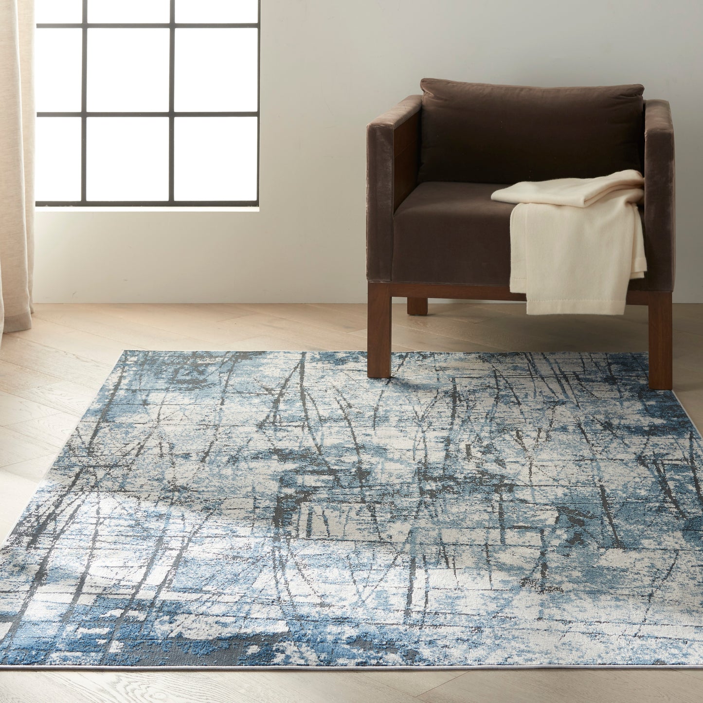 Calvin Klein CK970 Vapor 5'3" x 7'3" Grey Blue Modern Indoor Rug