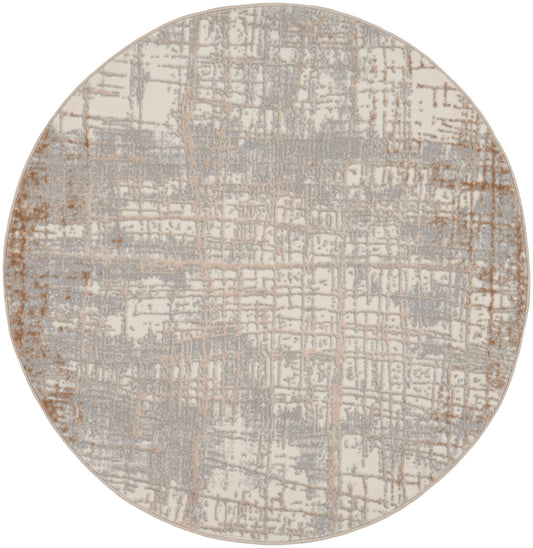 Calvin Klein CK950 Rush 4' x Round Ivory Taupe Modern Indoor Rug