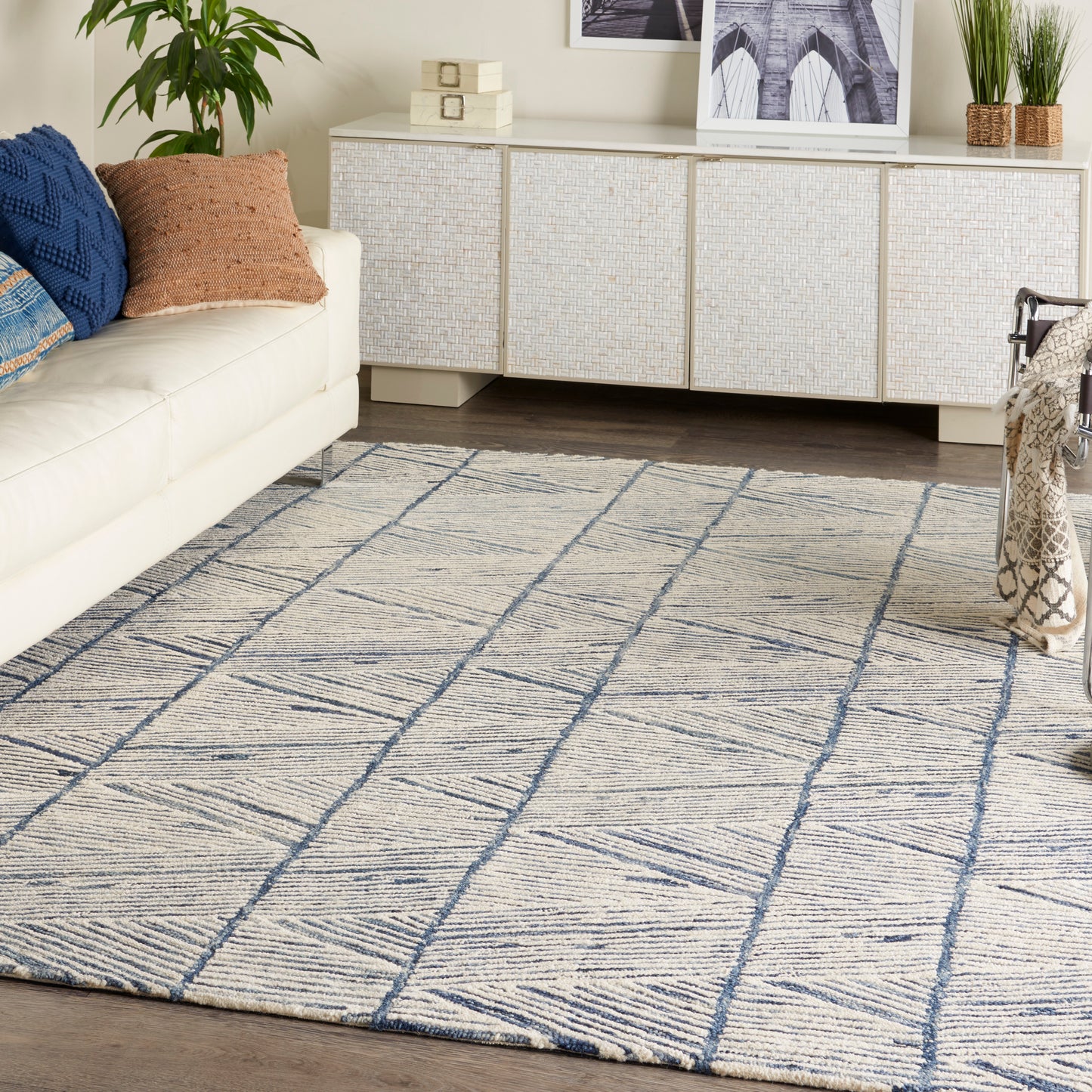 Nourison Colorado 8'3" x 11'6" White Blue Modern Indoor Rug