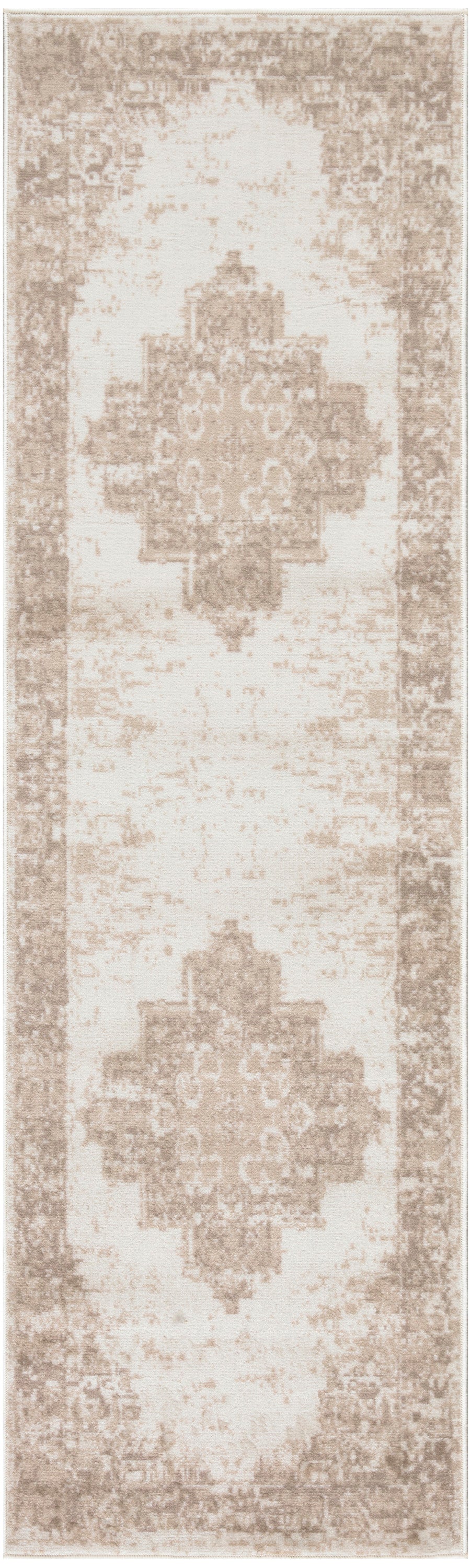 Nourison Grafix 2'3" x 12' Ivory Beige Vintage Indoor Rug