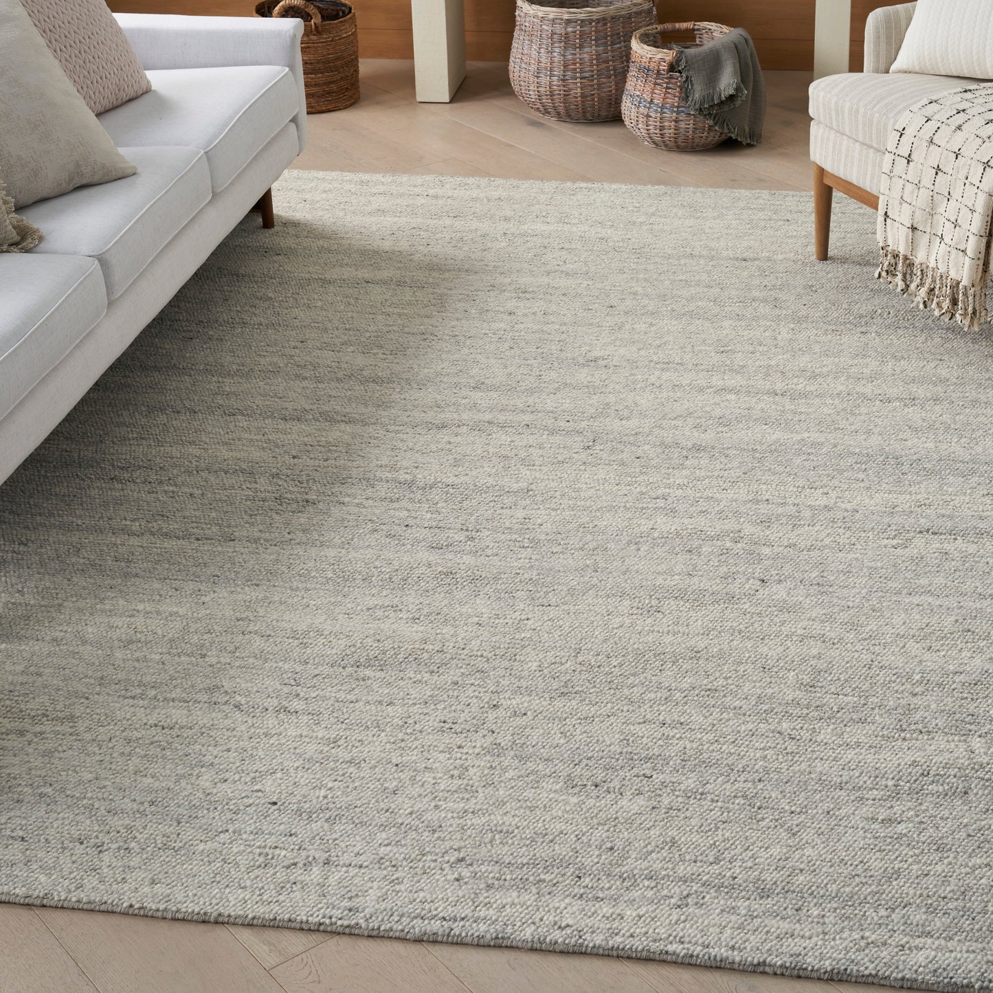 Nourison Alanna 7'9" x 9'9" Silver Farmhouse Indoor Rug