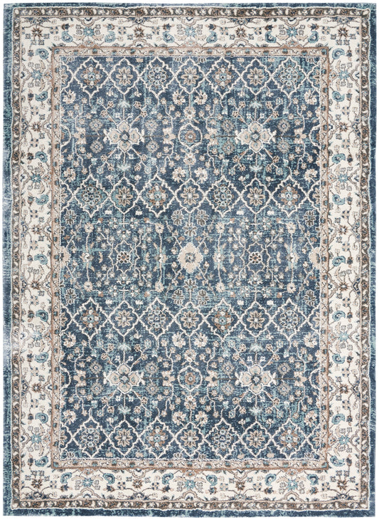 Nourison American Manor 3'11" x 5'11" Blue Ivory Vintage Indoor Rug