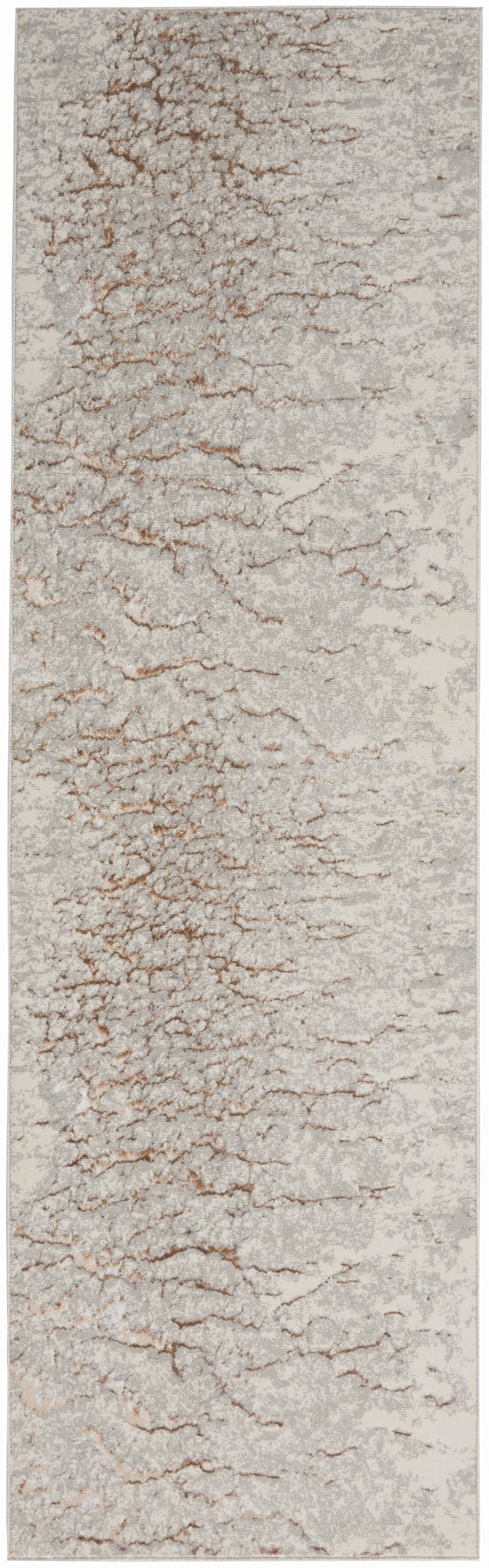 Inspire Me! Home Décor Metallic 2'2" x 7'6" Grey Mocha Glam Indoor Rug