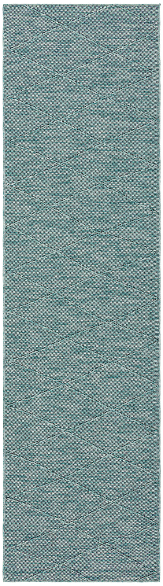 Nourison Washable Solutions 2'2" x 8' Aqua Modern Rug