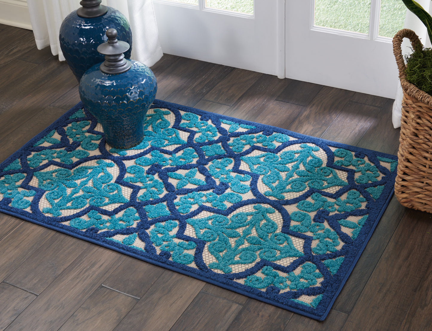 Nourison Aloha 2'8" x 4' Navy Bohemian Rug