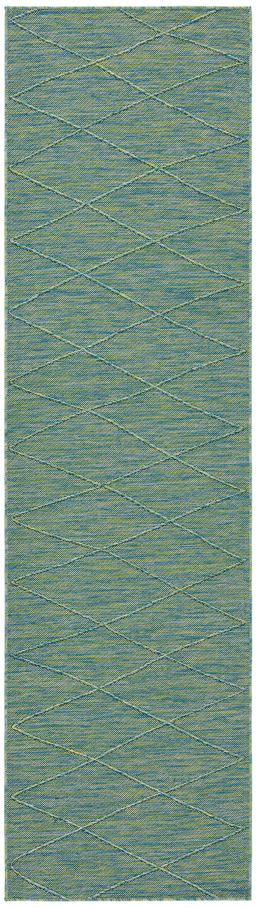 Nourison Washable Solutions 2'2" x 8' Blue/Green Modern Rug