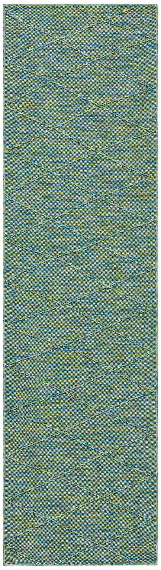 Nourison Washable Solutions 2'2" x 8' Blue/Green Modern Rug