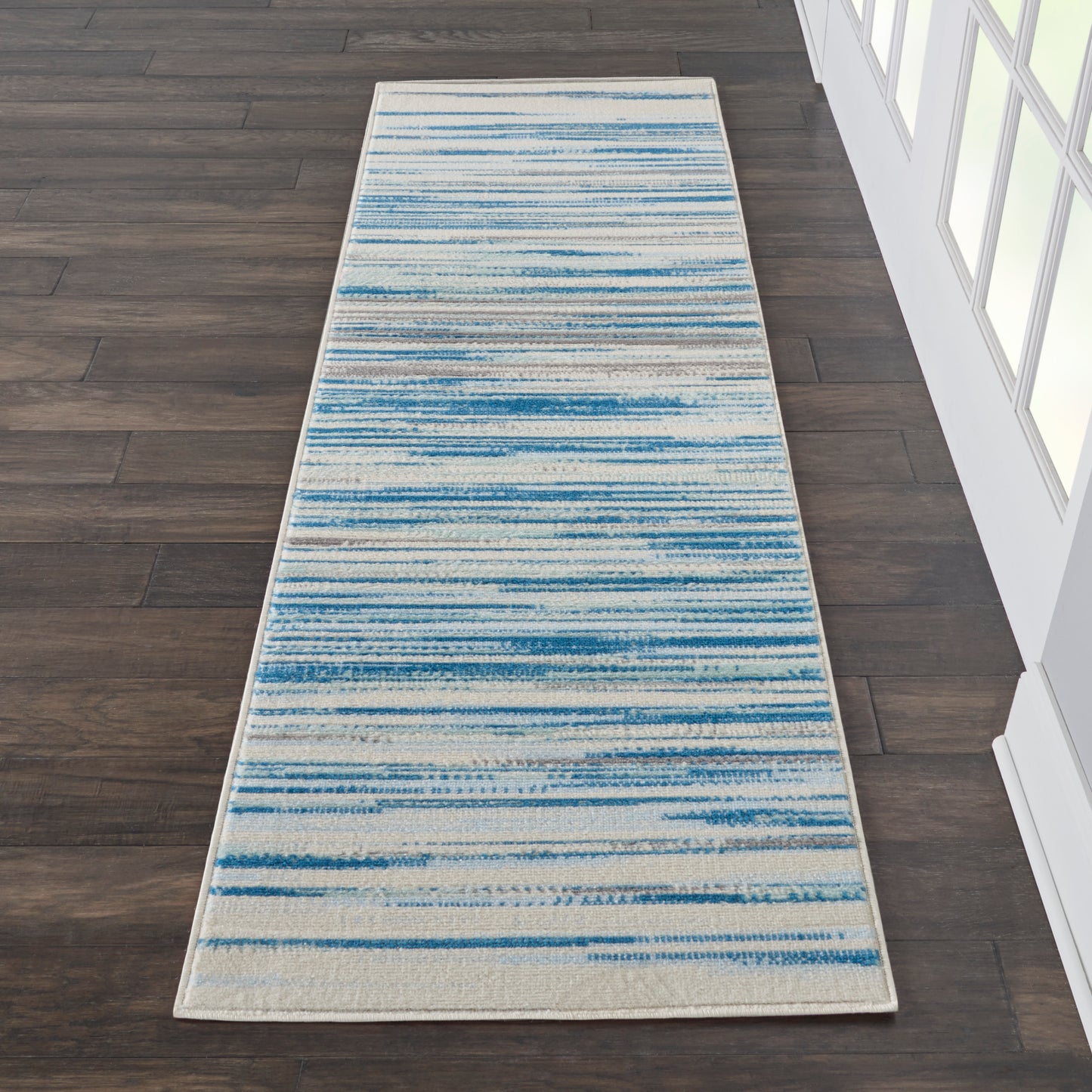 Nourison Jubilant 2'3" x 7'3" Blue Modern Indoor Rug