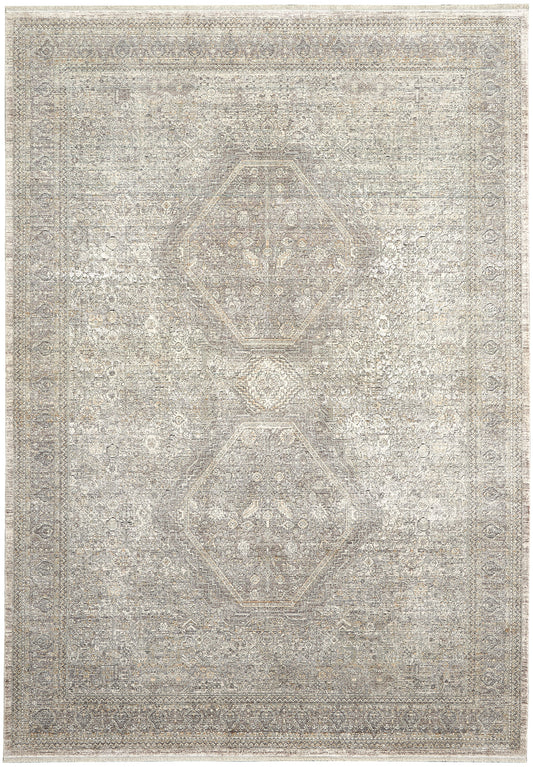 Nourison Starry Nights 5'3" x 7'3" Cream Grey Vintage Indoor Rug