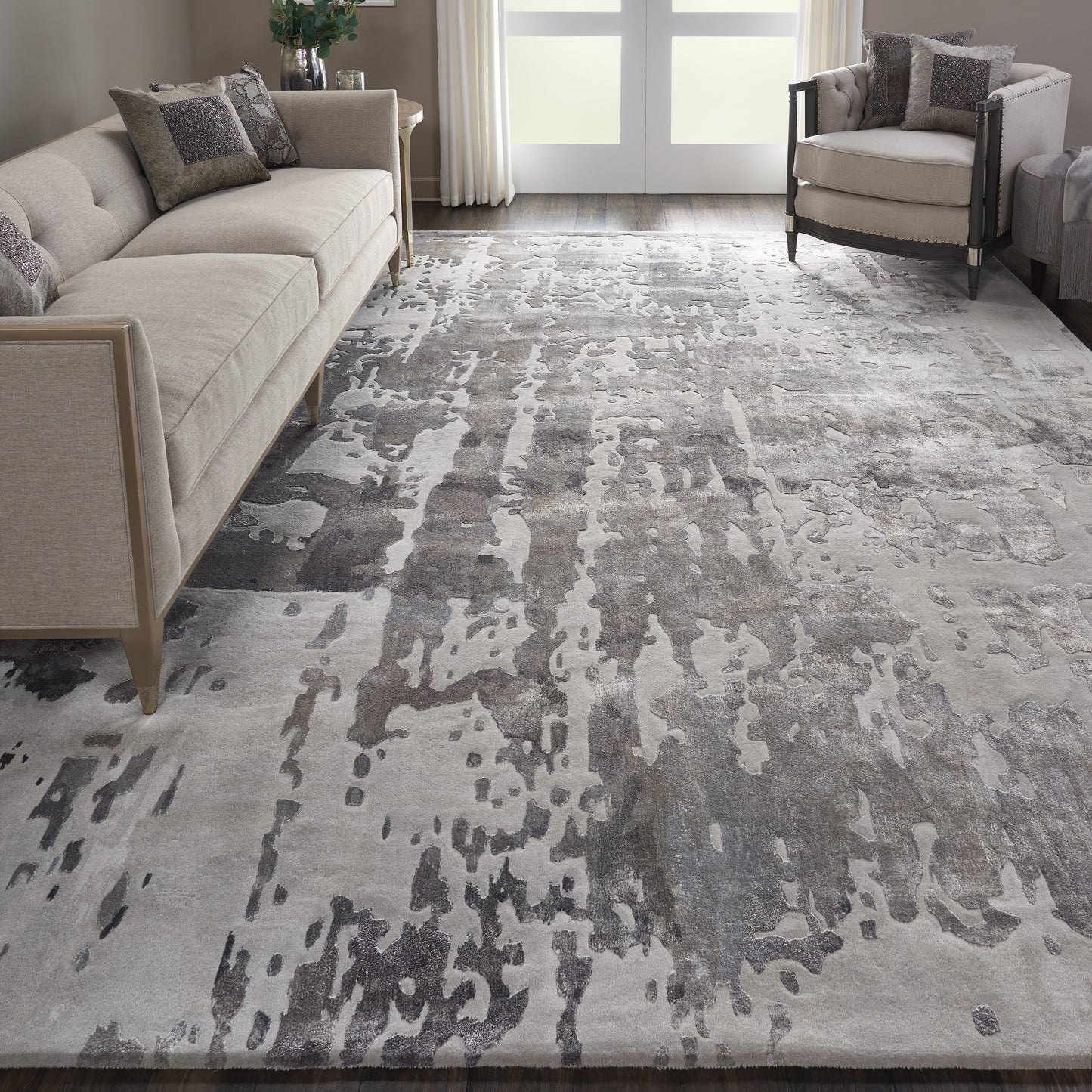 Nourison Prismatic 9'9" x 13'9" Silver Grey Modern Indoor Rug