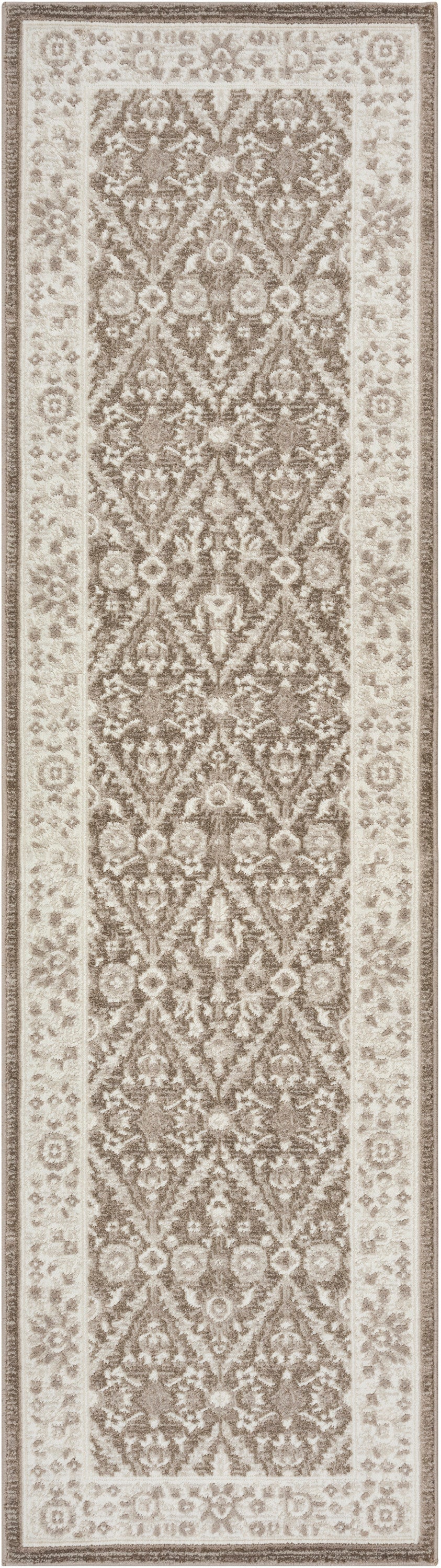 Nourison Eco Cycle 2'2" x 7'6 Ivory Mocha Vintage Indoor Rug