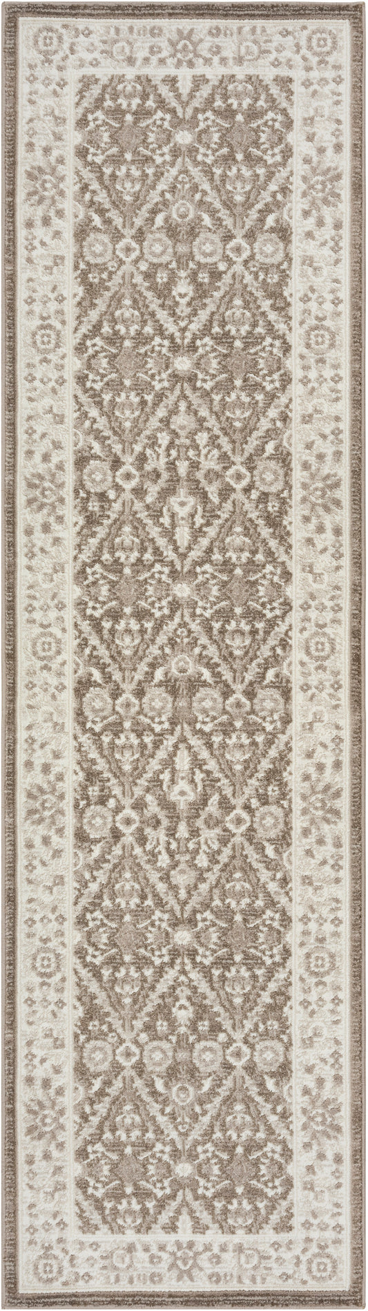 Nourison Eco Cycle 2'2" x 7'6 Ivory Mocha Vintage Indoor Rug