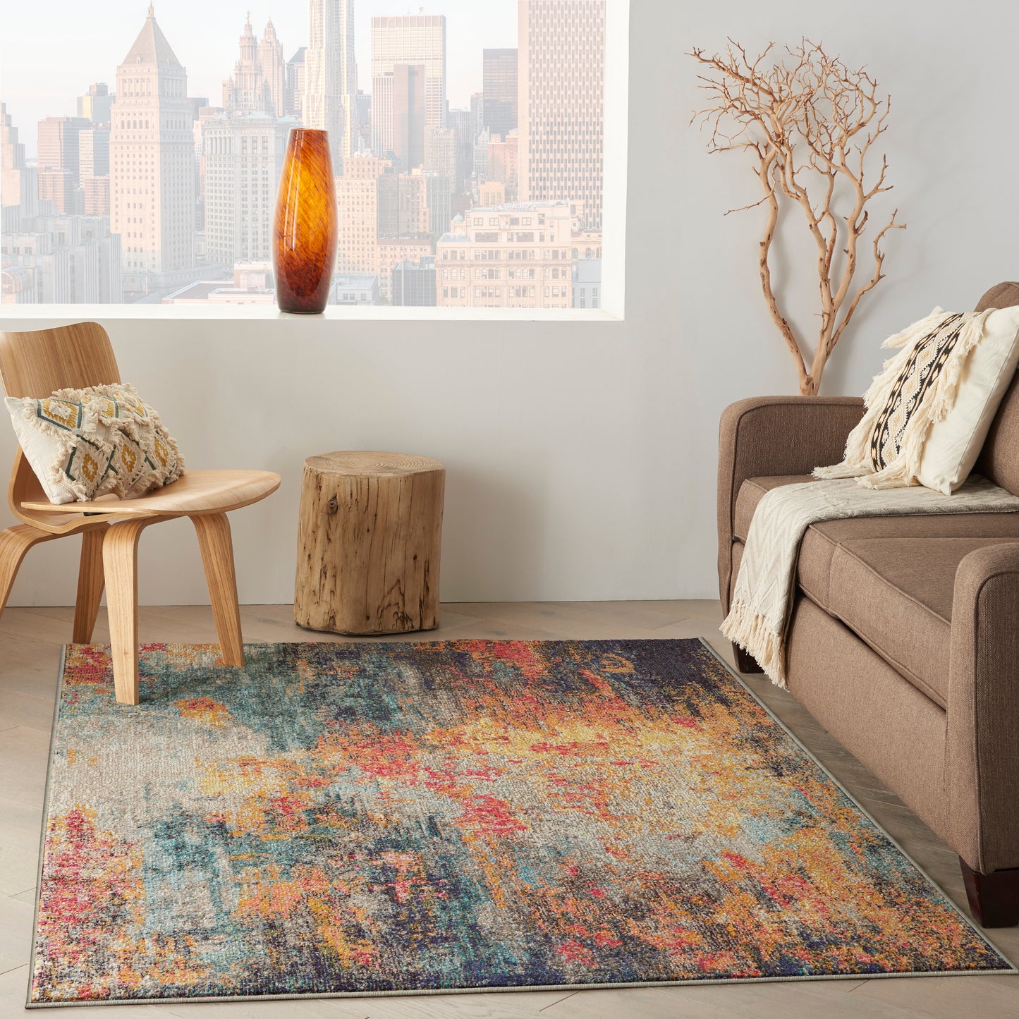 Nourison Celestial 5'3" x 7'3" Multicolor Modern Indoor Rug