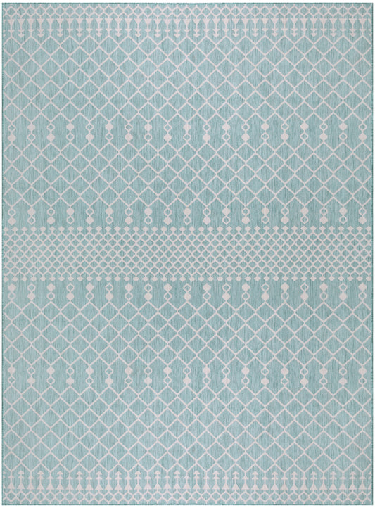 Nourison Positano 8' x 10' Aqua Modern Rug