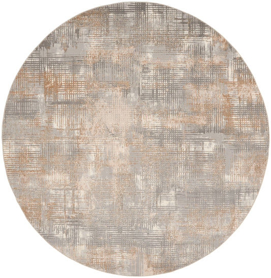 Calvin Klein CK950 Rush 8' x Round Grey Beige Modern Indoor Rug