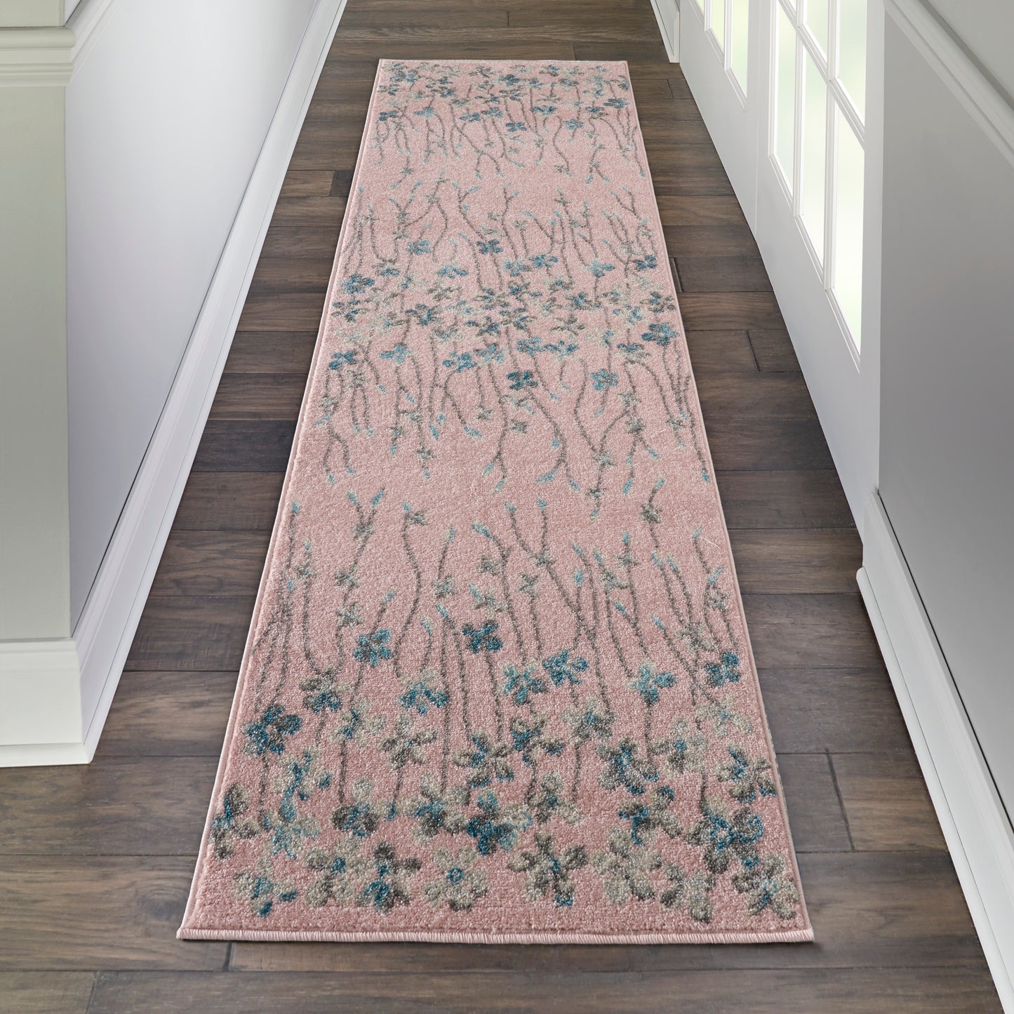 Nourison Tranquil 2'3" x 7'3" Pink Contemporary Indoor Rug