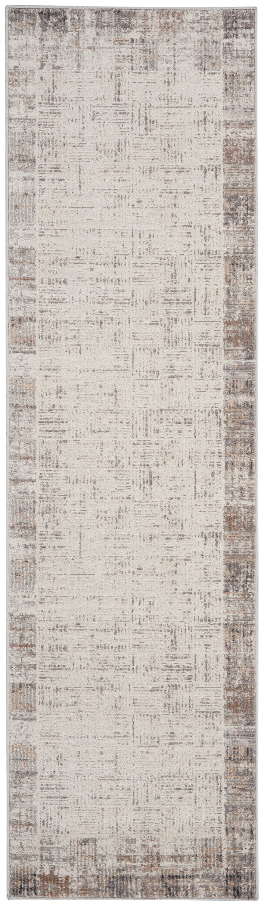 Nourison Elation 2' x 6' Ivory Grey Modern Indoor Rug