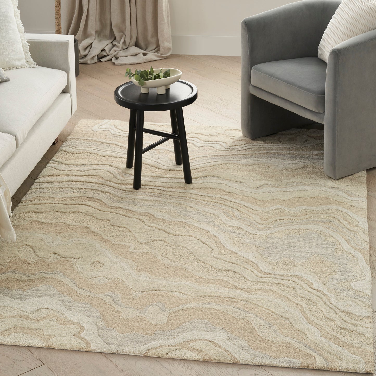 Nourison Graceful 3'9" x 5'9" Beige Modern Indoor Rug