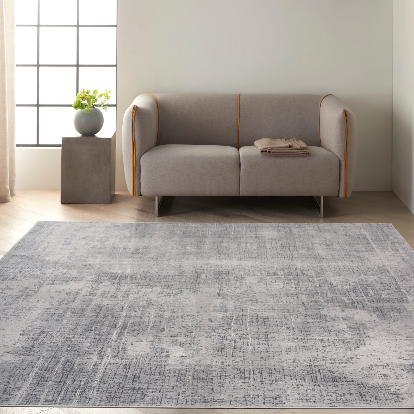 Calvin Klein CK970 Vapor 7'10" x 9'10" Grey Ivory Modern Indoor Rug