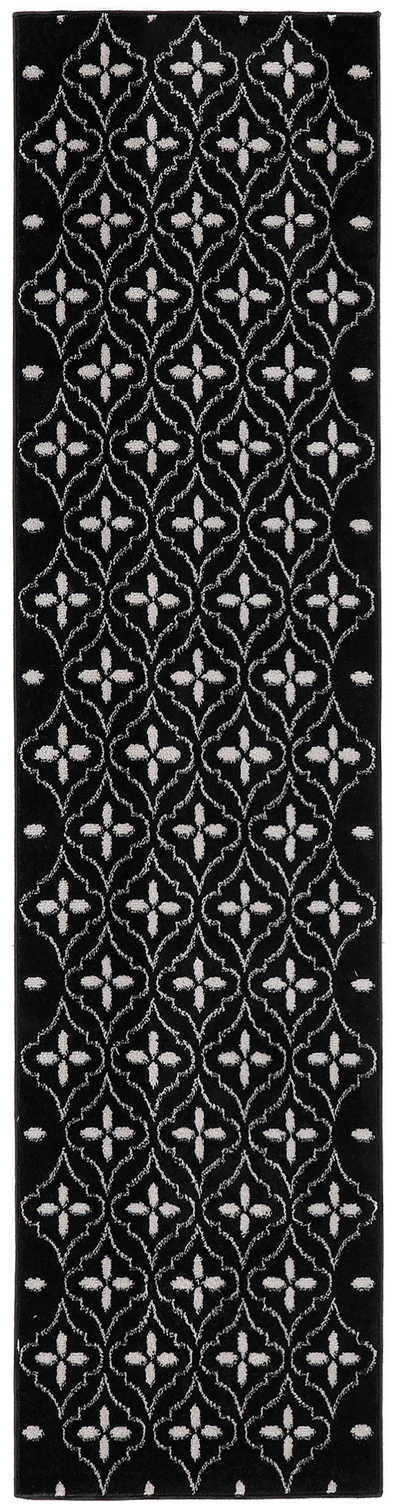 Nourison Nourison Essentials 2'2" x 7'6" Black Ivory Modern Rug